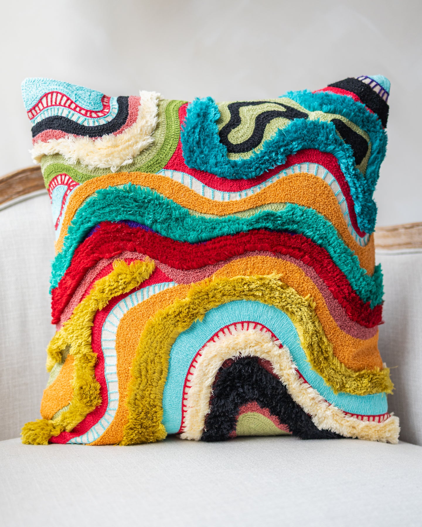 Echo Organic Cotton Abstract Throw Pillow – YaYa & Co.