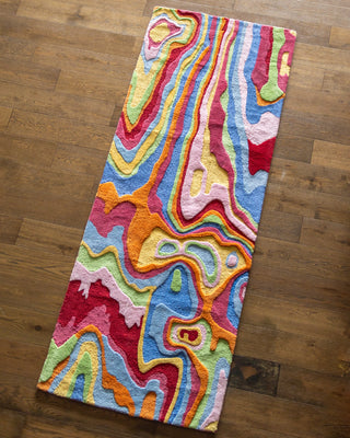 Bellows Organic Cotton Handmade Colorful Tufted Abstract Runner Rug - YaYa & Co.