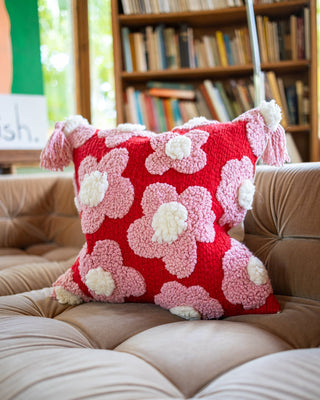 Blossom Organic Cotton Flower Throw Pillow - YaYa & Co.