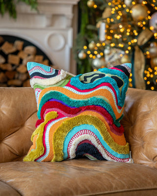 Echo Organic Cotton Abstract Throw Pillow - YaYa & Co.