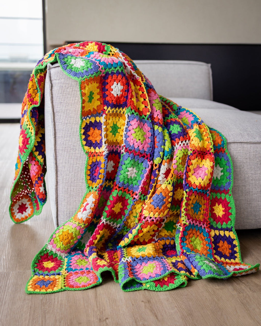 Emmie Organic Cotton Granny Square Crochet Throw Blanket – YaYa