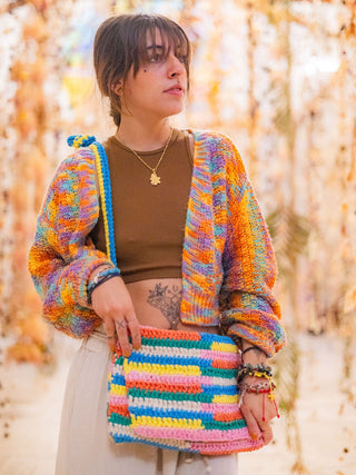 Jenny Abstract Crochet Shoulder Bag $65 Today Only - YaYa & Co.