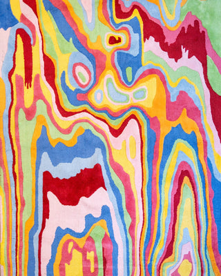 Bellows Organic Cotton Handmade Colorful Tufted Abstract Rug - YaYa & Co.