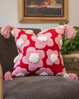Blossom Organic Cotton Flower Throw Pillow - YaYa & Co.