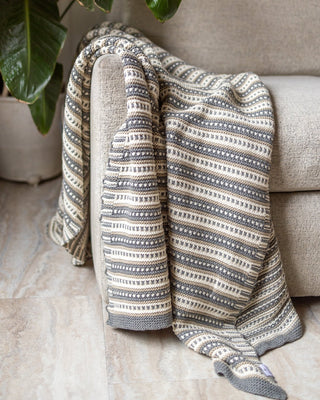 Della Organic Cotton Striped Knit Throw - YaYa & Co.
