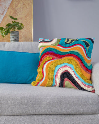 Echo Organic Cotton Abstract Throw Pillow - YaYa & Co.