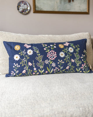 Gardenia Handmade Organic Cotton Lumbar Pillow - YaYa & Co.