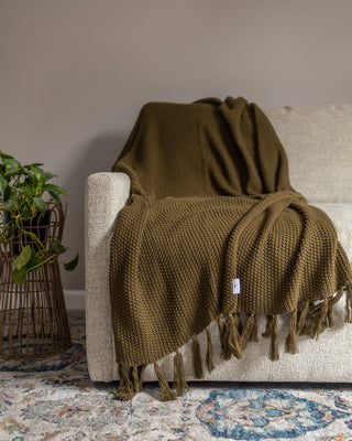 Hallen Organic Cotton Knit Throw Blanket - YaYa & Co.