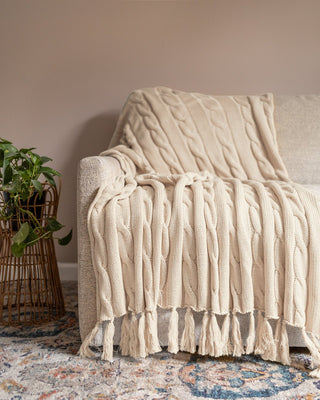 Hudson Organic Cotton Knit Throw - YaYa & Co.