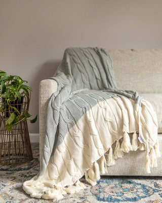 Hudson Organic Cotton Knit Throw - YaYa & Co.