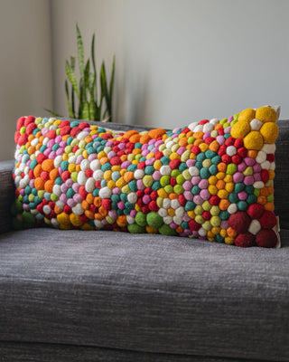 Lolly Organic Wool Abstract Lumbar Pillow - YaYa & Co.
