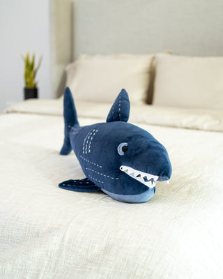 Organic Cotton Velvet Shark Pillow - YaYa & Co.