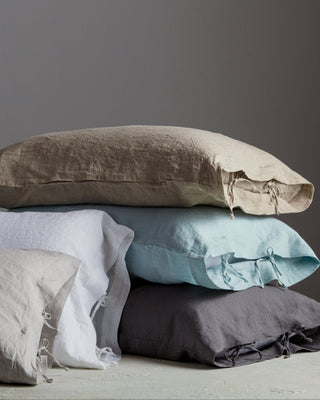 Sofia Organic Belgian Flax Linen Pillowcase with Ties Set - YaYa & Co.
