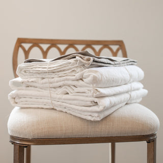 Victoria Organic Belgian Flax Linen Bedding Set with Ruffle - YaYa & Co.