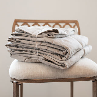 Victoria Organic Belgian Flax Linen Bedding Set with Ruffle - YaYa & Co.