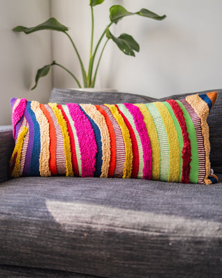 Zola Organic Cotton Abstract Lumbar Pillow $110 Today Only - YaYa & Co.