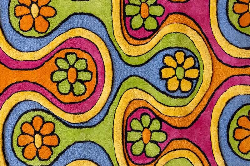 Betty retro tufted abstract runner rug in a pared back room