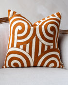 Owen Embroidered Organic Cotton Abstract Throw Pillow
