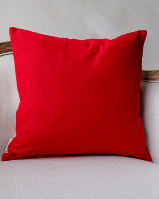 Samara Embroidered Organic Cotton Floral Throw Pillow