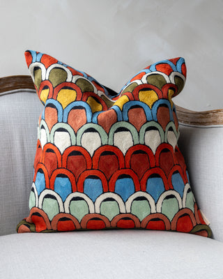 Jessa Embroidered Organic Cotton Abstract Throw Pillow