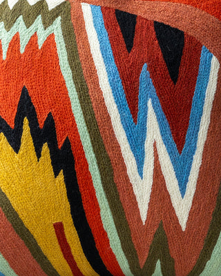 Mila Embroidered Organic Cotton Throw Pillow