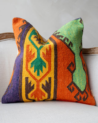 Avik Organic Cotton Kilim Throw Pillow