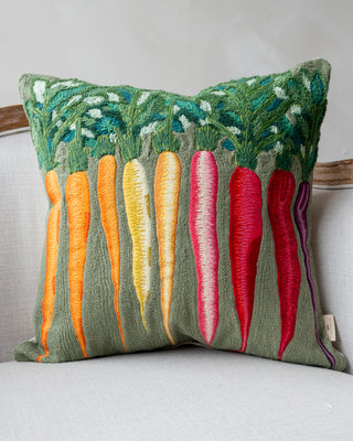 Sprouts Organic Cotton Carrot Abstract Embroidered Throw Pillow