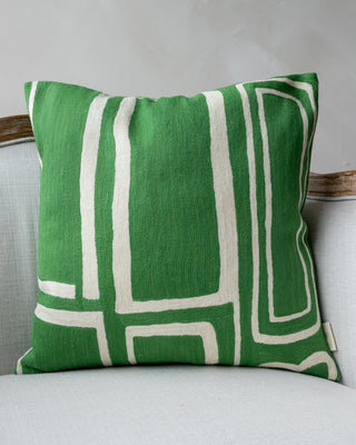 Patrick Embroidered Organic Cotton Abstract Throw Pillow