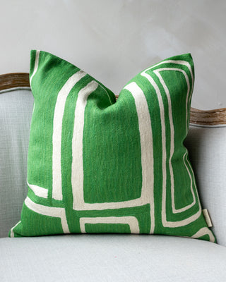 Patrick Embroidered Organic Cotton Abstract Throw Pillow