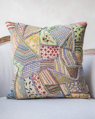 Benny Organic Cotton Patchwork Throw Pillow
