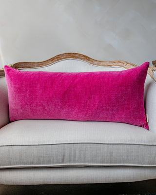 Elle Pink Velvet Lumbar Pillow
