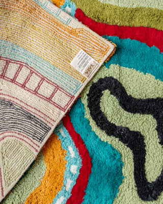 Echo Organic Cotton Handmade Colorful Tufted Abstract Bathmat