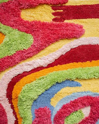 Bellows Organic Cotton Handmade Colorful Tufted Abstract Bathmat
