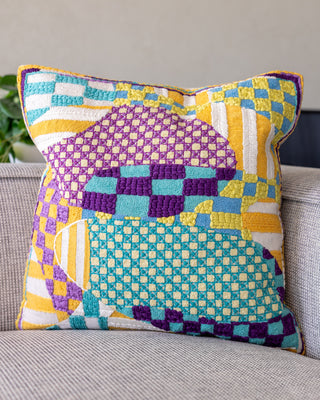 Ryan Organic Cotton Checkered Throw Pillow