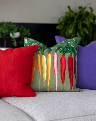 Sprouts Organic Cotton Carrot Abstract Embroidered Throw Pillow Coming Soon!