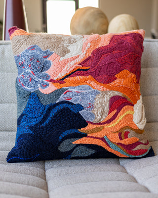 Aura Organic Cotton Abstract Throw Pillow