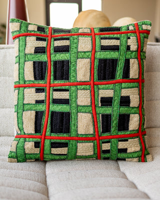 Oliver Organic Cotton Plaid Throw Pillow