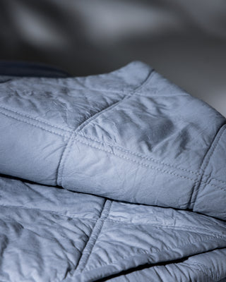 Diamond-Stitched Organic Cotton Percale Quilt Blanket