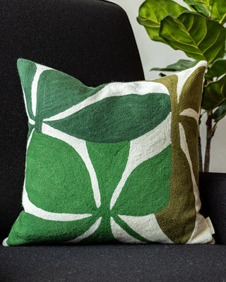 Berkley Embroidered Organic Cotton Botanical Throw Pillow $150 Today Only