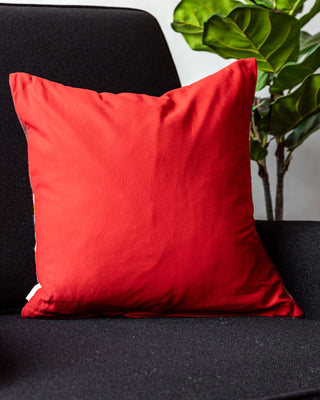 Gwen Embroidered Organic Cotton Geometric Throw Pillow