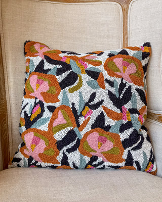 Clara Handmade Organic Cotton Beaded Throw Pillow