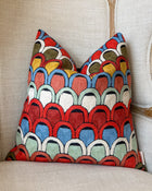 Jessa Embroidered Organic Cotton Abstract Throw Pillow