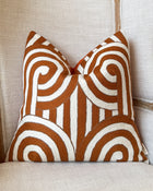 Owen Embroidered Organic Cotton Abstract Throw Pillow
