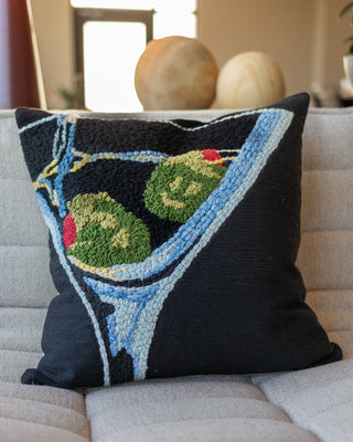 Jade Organic Cotton Olive Martini Throw Pillow