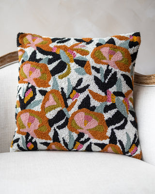 Clara Handmade Organic Cotton Beaded Throw Pillow