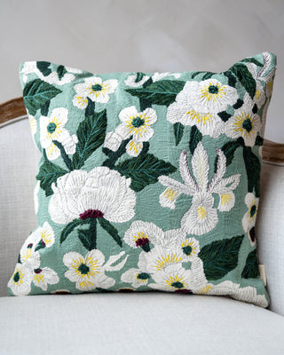 Everly Organic Cotton Floral Throw Pillow