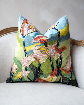 Callie Organic Cotton Floral Throw Pillow