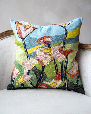 Callie Organic Cotton Floral Throw Pillow