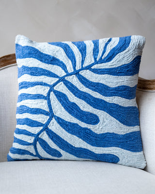 Parker Embroidered Organic Cotton Foliage Throw Pillow