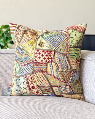 Benny Organic Cotton Patchwork Throw Pillow $200 Today Only